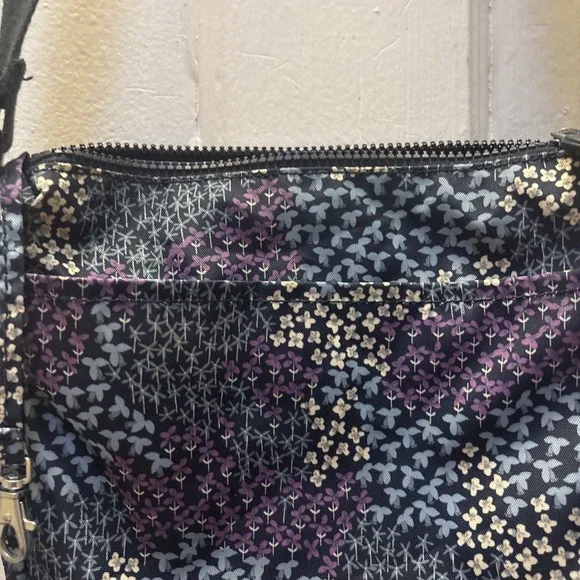 Kipling Ciro Crossbody Bag Navy Blue With Floral Pattern 8 X 9" - Picture 12 of 13
